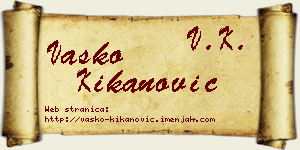 Vasko Kikanović vizit kartica